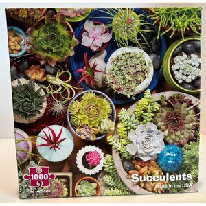 Succulents 1000 Piece Jigsaw‎ Puzzle NEW with Mini Poster, Made in USA Remarks